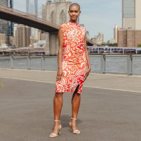 Clara Sunwoo Butter Knit - Side Slit Midi Dress - Paisley Lotus - Picture 5 of 16